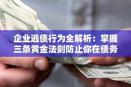 北京企业逃债行为全解析：掌握三条黄金法则防止你在债务乱局中“踩雷”